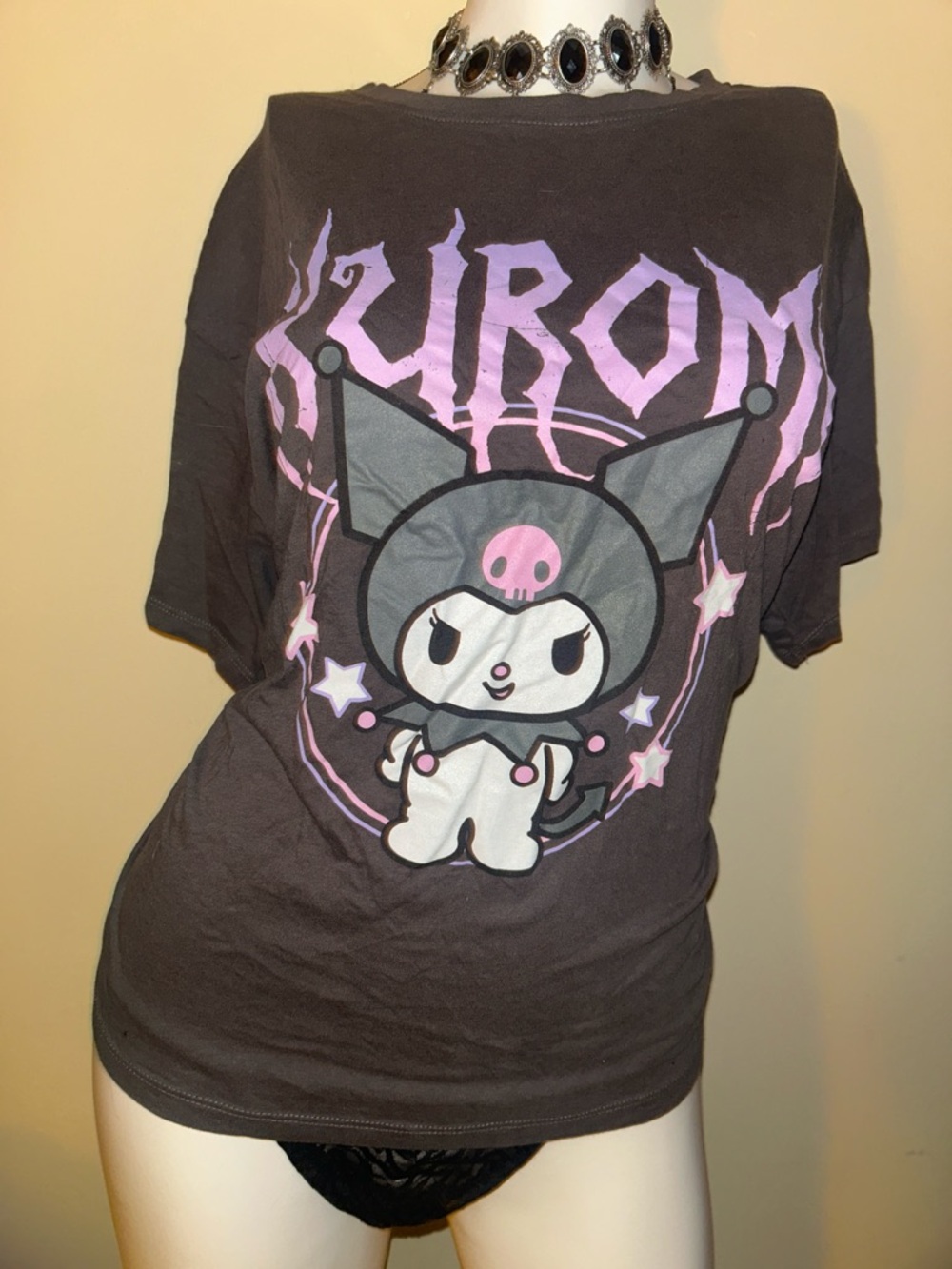 Sanrio Kuromi Logo Tee in Black